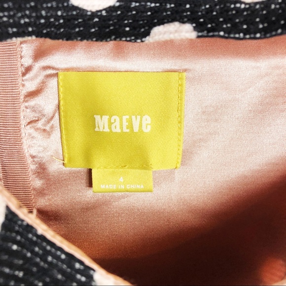 Anthropologie Maeve Nikola Polka Dot Mini Dress | Black White | Size 4 - Picture 9 of 14